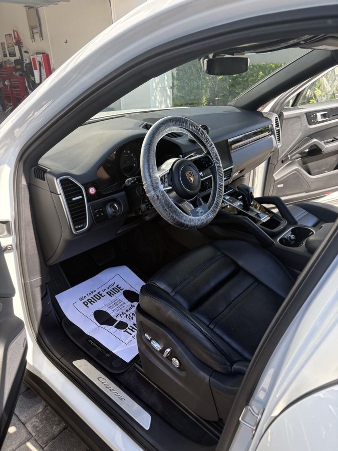 White Porsche Cayenne interior — full detail by Dany