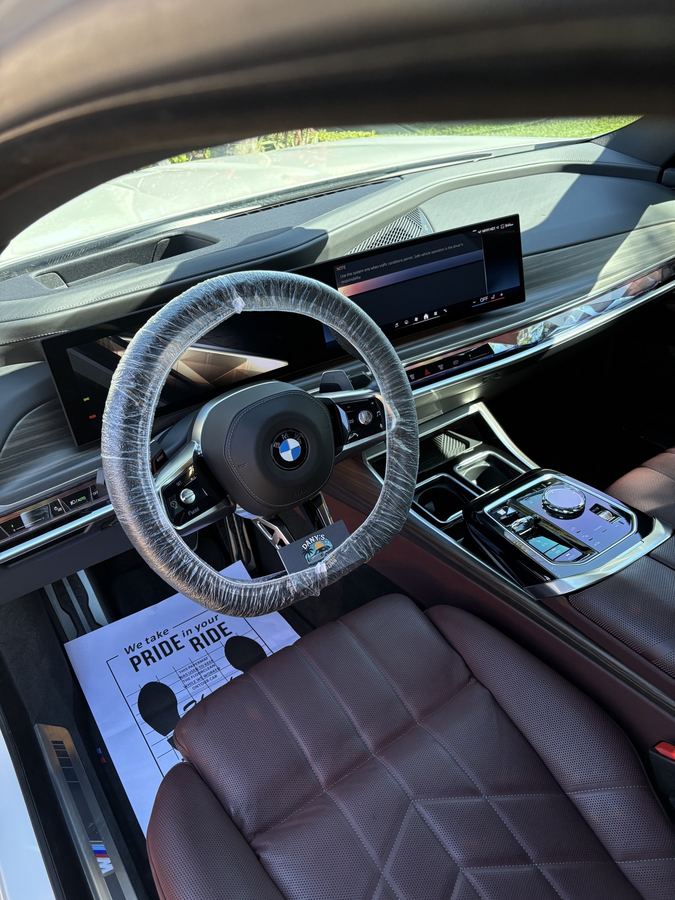 BMW interior detailed with Dany's branded floor protection