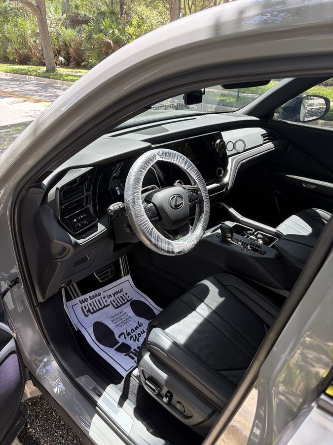 Lexus interior detailed, protected steering wheel and cleaned console